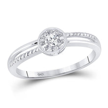 Load image into Gallery viewer, Radiant Love | 10kt White Gold Womens Round Diamond Solitaire Promise Ring  Top View from Splendid Jewellery