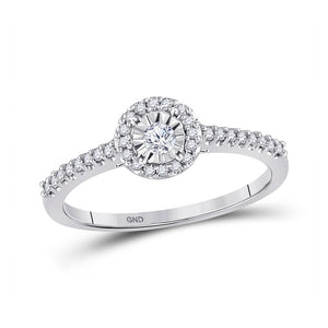 Promise Ring | 10kt White Gold Womens Round Diamond Solitaire Promise Ring 1/4 Cttw | Splendid Jewellery GND
