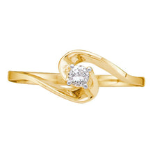 Load image into Gallery viewer, Swirling Brilliance | 10kt Yellow Gold Womens Diamond Promise Ring  Top View from Splendid Jewellery