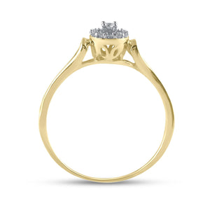 Promise Ring | 10kt Yellow Gold Womens Round Diamond Solitaire Promise Ring 1/10 Cttw | Splendid Jewellery GND