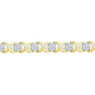 Radiant 10kt Yellow Gold Womens Diamond X Link Fashion Bracelet - 1 Cttw - Splendid Jewellery
