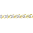 Radiant 10kt Yellow Gold Womens Diamond X Link Fashion Bracelet - 1 Cttw - Splendid Jewellery