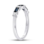 Radiant Blue Sapphire and Diamond Anniversary Band - Splendid Jewellery