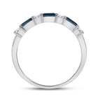 Radiant Blue Sapphire and Diamond Anniversary Band - Splendid Jewellery