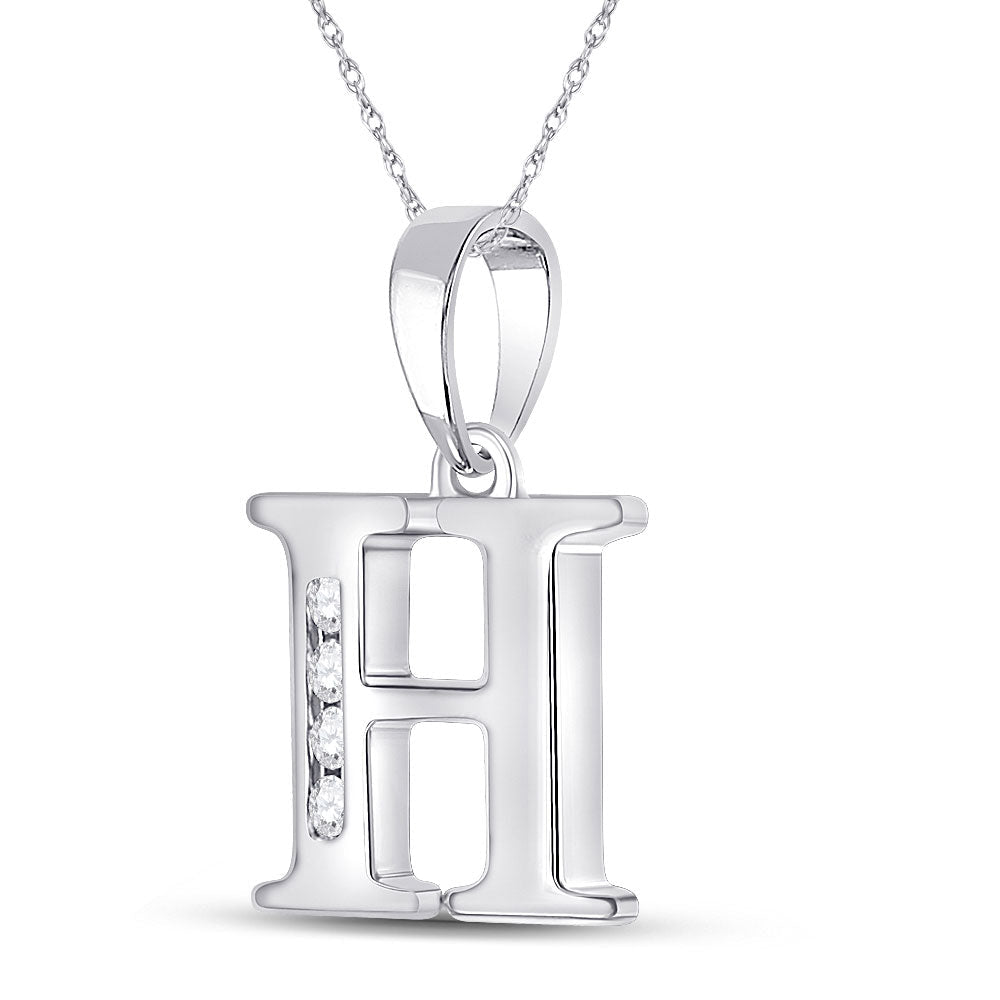 Radiant Brilliance: 10kt White Gold Diamond Initial & Letter Pendant - Splendid Jewellery