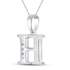 Radiant Brilliance: 10kt White Gold Diamond Initial & Letter Pendant - Splendid Jewellery
