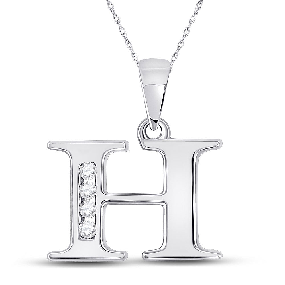 Radiant Brilliance: 10kt White Gold Diamond Initial & Letter Pendant - Splendid Jewellery