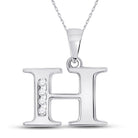 Radiant Brilliance: 10kt White Gold Diamond Initial & Letter Pendant - Splendid Jewellery