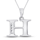 Radiant Brilliance: 10kt White Gold Diamond Initial & Letter Pendant - Splendid Jewellery