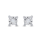 Radiant Brilliance: 10kt White Gold Diamond Stud Earrings - Captivating Elegance in Every Step - Splendid Jewellery