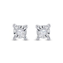 Load image into Gallery viewer, Radiant Brilliance: 10kt White Gold Diamond Stud Earrings - Captivating Elegance in Every Step - Splendid Jewellery