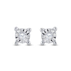 Radiant Brilliance: 10kt White Gold Diamond Stud Earrings - Captivating Elegance in Every Step - Splendid Jewellery