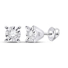 Radiant Brilliance: 10kt White Gold Diamond Stud Earrings - Captivating Elegance in Every Step - Splendid Jewellery
