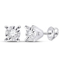 Radiant Brilliance: 10kt White Gold Diamond Stud Earrings - Captivating Elegance in Every Step - Splendid Jewellery