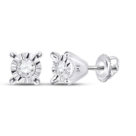 Radiant Brilliance: 10kt White Gold Diamond Stud Earrings - Captivating Elegance in Every Step - Splendid Jewellery