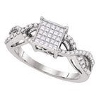 Radiant Brilliance: 10kt White Gold Princess Diamond Square Cluster Ring - Splendid Jewellery
