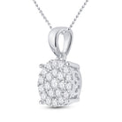 Radiant Brilliance: 10kt White Gold Womens Round Diamond Cluster Pendant 2 Cttw - Splendid Jewellery