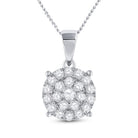 Radiant Brilliance: 10kt White Gold Womens Round Diamond Cluster Pendant 2 Cttw - Splendid Jewellery