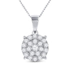 Radiant Brilliance: 10kt White Gold Womens Round Diamond Cluster Pendant 2 Cttw - Splendid Jewellery