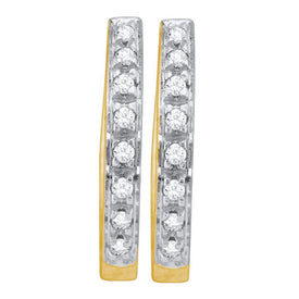 Radiant Brilliance 10kt Yellow Gold Diamond Hoop Earrings - Splendid Jewellery