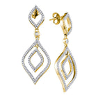 Radiant Brilliance: 10kt Yellow Gold Womens Diamond Dangle Earrings - Splendid Jewellery