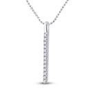 Radiant Brilliance: 14kt White Gold Diamond Bar Pendant - Splendid Jewellery