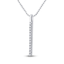 Load image into Gallery viewer, Radiant Brilliance: 14kt White Gold Diamond Bar Pendant - Splendid Jewellery