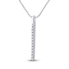 Radiant Brilliance: 14kt White Gold Diamond Bar Pendant - Splendid Jewellery