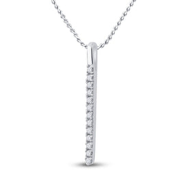 Radiant Brilliance: 14kt White Gold Diamond Bar Pendant - Splendid Jewellery