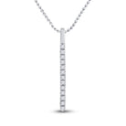 Radiant Brilliance: 14kt White Gold Diamond Bar Pendant - Splendid Jewellery