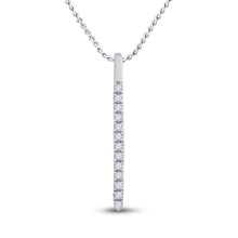 Load image into Gallery viewer, Radiant Brilliance: 14kt White Gold Diamond Bar Pendant - Splendid Jewellery