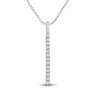 Radiant Brilliance: 14kt White Gold Diamond Bar Pendant - Splendid Jewellery