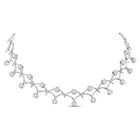 Radiant Brilliance: 14kt White Gold Diamond Cluster Pendant Necklace - Splendid Jewellery
