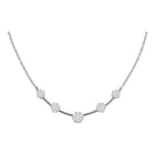 Radiant Brilliance: 14kt White Gold Diamond Cluster Pendant Necklace - Splendid Jewellery