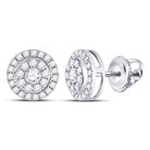 Radiant Brilliance: 14kt White Gold Diamond Cluster Stud Earrings - Splendid Jewellery