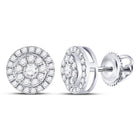 Radiant Brilliance: 14kt White Gold Diamond Cluster Stud Earrings - Splendid Jewellery