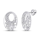Radiant Brilliance: 14kt White Gold Diamond Oval Earrings - Splendid Jewellery