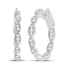 Radiant Brilliance: 14kt White Gold Women's Diamond Fashion Hoop Earrings - Splendid Jewellery