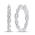 Radiant Brilliance: 14kt White Gold Women's Diamond Fashion Hoop Earrings - Splendid Jewellery