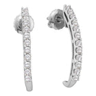 Radiant Brilliance: 14kt White Gold Womens Round Diamond J Half Hoop Earrings 1/2 Cttw - Splendid Jewellery