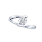 Radiant Brilliance Diamond Cluster Ring | 14kt White Gold Womens Round Diamond Cluster Ring 1/4 Cttw - Splendid Jewellery