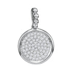 Radiant Circle of Diamonds Pendant | 10kt White Gold Womens Round Diamond Cluster Circle Pendant 1/6 Cttw | Splendid Jewellery - Splendid Jewellery