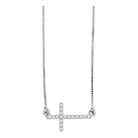 Radiant Cross Diamond Pendant Necklace | 10kt White Gold Womens Round Diamond Cross Pendant Necklace Chain 1/10 Cttw | Splendid Jewellery - Splendid Jewellery
