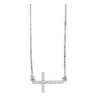 Radiant Cross Diamond Pendant Necklace | 10kt White Gold Womens Round Diamond Cross Pendant Necklace Chain 1/10 Cttw | Splendid Jewellery - Splendid Jewellery