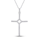 Radiant Cross of Brilliance: 10kt White Gold Diamond Pendant - Splendid Jewellery