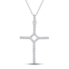 Radiant Cross of Brilliance: 10kt White Gold Diamond Pendant - Splendid Jewellery