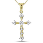 Radiant Cross of Eternity: 10kt Yellow Gold Diamond Flared Pendant - Splendid Jewellery