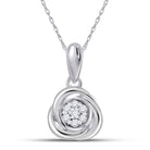 Radiant Diamond Brilliance Pendant | 10kt White Gold Womens Round Diamond Cluster Pendant 1/20 Cttw | Splendid Jewellery - Splendid Jewellery