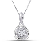 Radiant Diamond Brilliance Pendant | 10kt White Gold Womens Round Diamond Cluster Pendant 1/20 Cttw | Splendid Jewellery - Splendid Jewellery