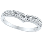 Radiant Diamond Cascade Band Ring | 10kt White Gold Womens Round Diamond Chevron Band Ring 1/4 Cttw | Splendid Jewellery - Splendid Jewellery